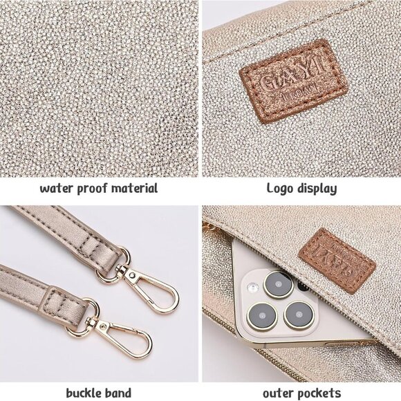 Glitter Crossbody Bags for Women, Sparkle Shoulder Handbags with Chain, Ladies C - Picture 4 of 7